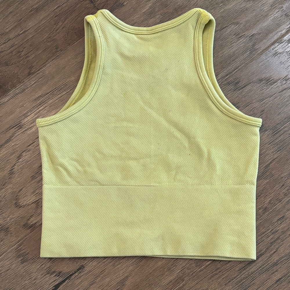 Lime Green Ribbed Tank Top - Picture 2 of 3